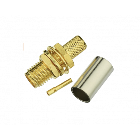 SMA connector, female, short, 5 mm, crimp